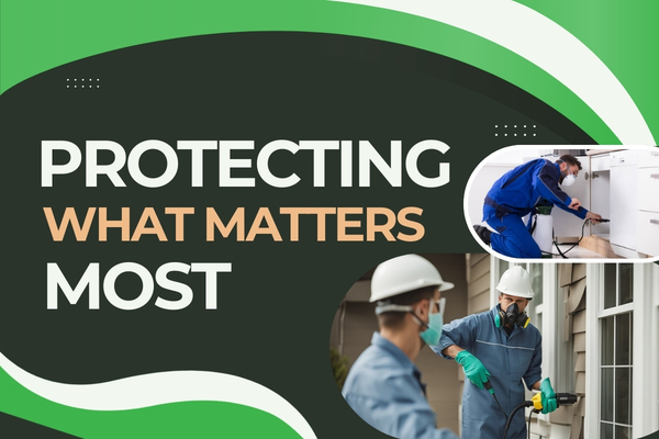 Professional pest control technician treating a residential lawn and perimeter in Fort Myers, Florida.